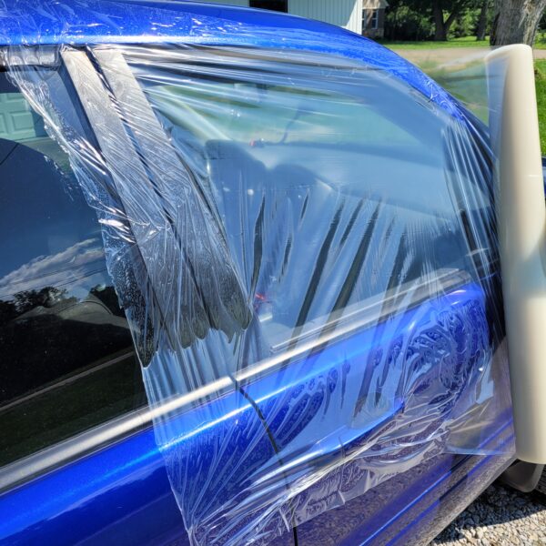 Tow Yard Crash Film On a Car Window