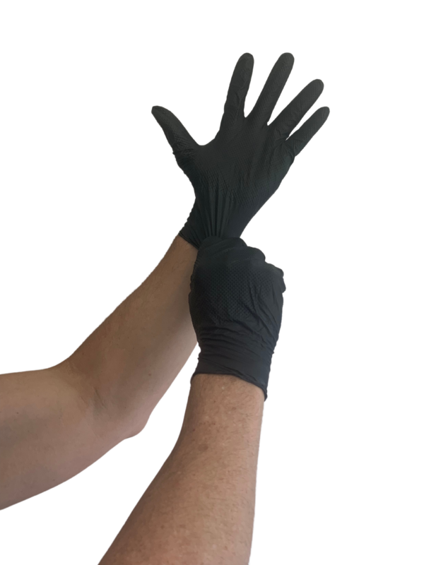 Textured Grip Nitrile Gloves Black