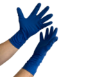 Extended Cuff Powder Free Latex Gloves Swell and Solvent Resistant on Two Hands