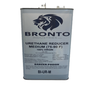 Image of the front of a gallon sized Urethane reducer, shop bronto brand