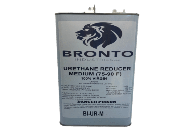 Image of the front of a gallon sized Urethane reducer, shop bronto brand
